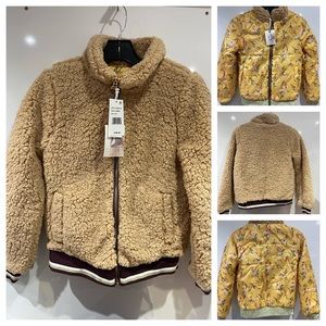 BNWT Jessica Simpson Reversible Floral & Faux Fur Jacket size 10-12